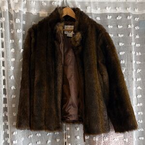 kathy ireland Dark Brown Teddy Jacket